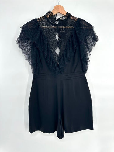 Sandro Lace and Satin Romper