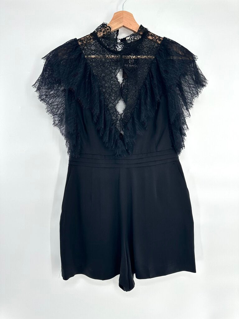 Sandro Lace and Satin Romper