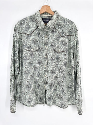 Rough stock paisley button down shirt