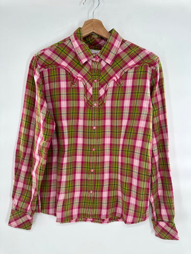 Vintage Panhandle Slim Western Plaid Snap Down Shirt
