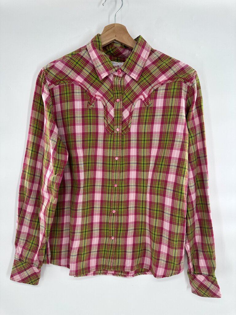 Vintage Panhandle Slim Western Plaid Snap Down Shirt