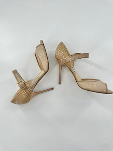 Jimmy Choo Nude Lace Stiletto With Box