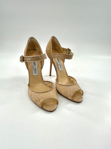Jimmy Choo Nude Lace Stiletto With Box