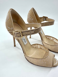 Jimmy Choo Nude Lace Stiletto With Box