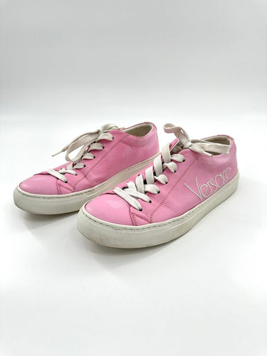 Versace Procal Nappa Pink Leather Sneakers with Box