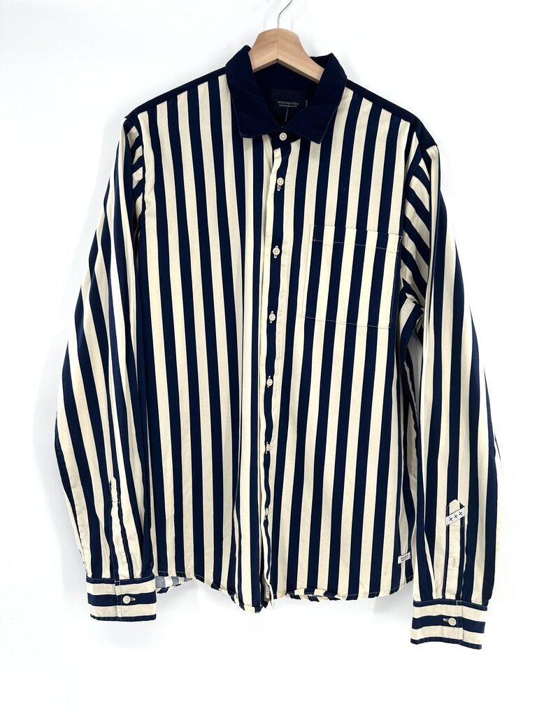 Scotch & Soda striped button down shirt men's