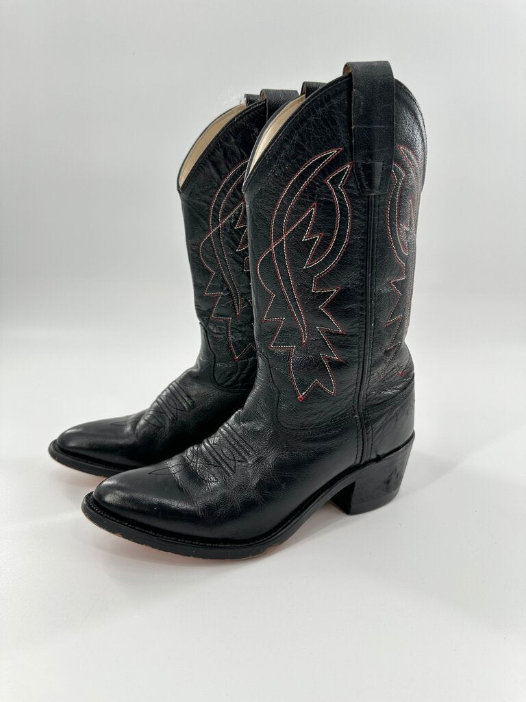 Old West Cowboy Boots with Red Embroidery