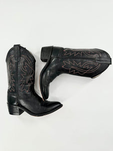 Old West Cowboy Boots with Red Embroidery