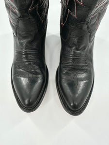 Old West Cowboy Boots with Red Embroidery