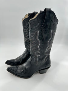 Corral Cowboy Boots with White Embroidery