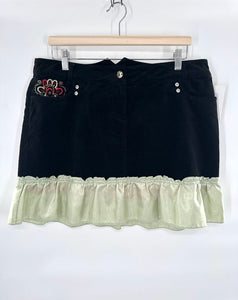 oilily velvet skirt with green trim