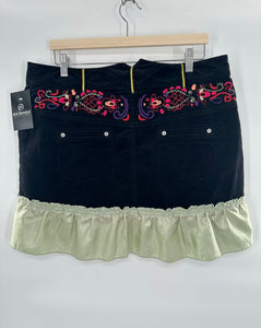 oilily velvet skirt with green trim