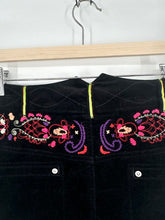 Load image into Gallery viewer, oilily velvet skirt with green trim