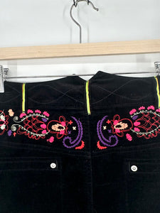 oilily velvet skirt with green trim