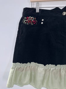 oilily velvet skirt with green trim