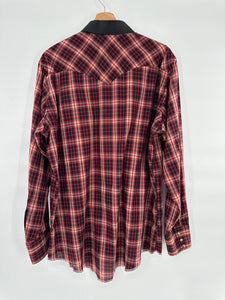 Vintage Wrangler plaid men's snap button down shirt
