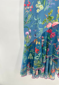 Tadashi Shoji Maxi Floral Dress / V Front and Back