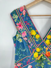 Load image into Gallery viewer, Tadashi Shoji Maxi Floral Dress / V Front and Back