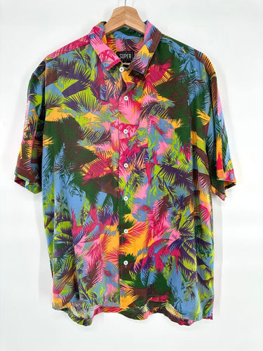 Super Massive leaf print button down shirt (men)