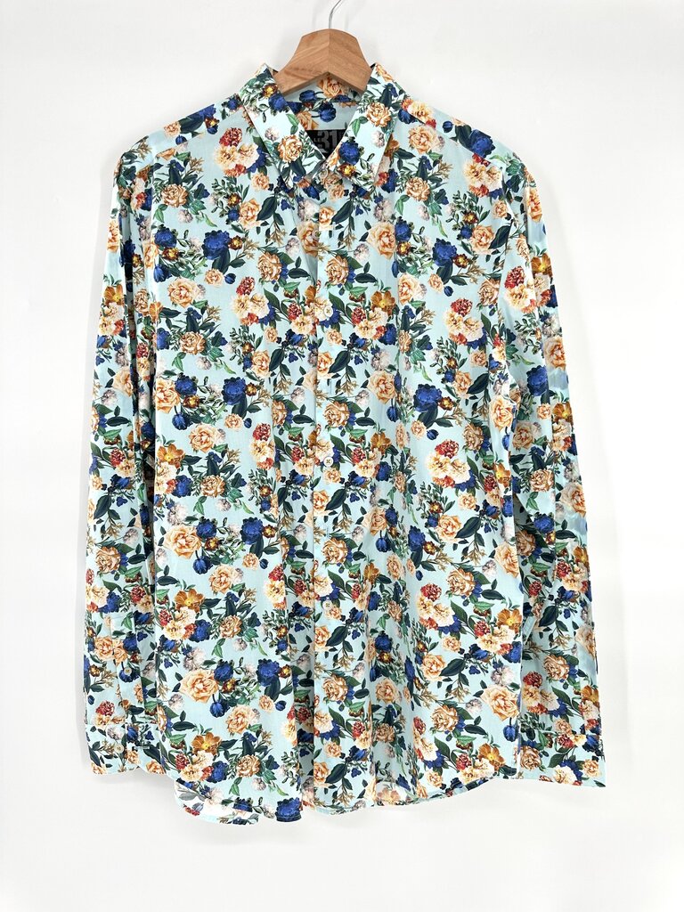 Le31 Simons floral button down shirt men's
