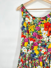 Load image into Gallery viewer, Vintage La Lingerie Bright Floral Summer Tank Dress Bow Back