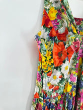 Load image into Gallery viewer, Vintage La Lingerie Bright Floral Summer Tank Dress Bow Back