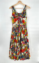 Load image into Gallery viewer, Vintage La Lingerie Bright Floral Summer Tank Dress Bow Back