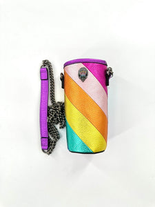 Kurt Geiger rainbow metallic bottle holder with chain