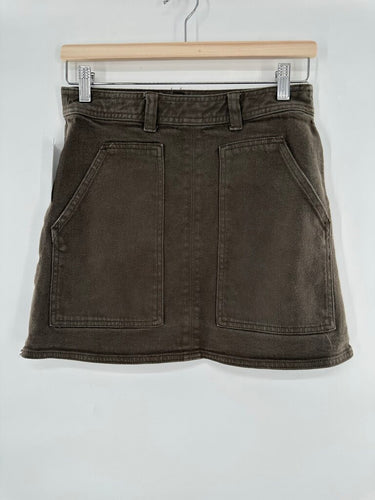 Wilfred Free Olive Denim Mini Skirt