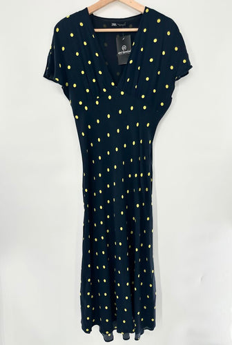 Zara Polka Dot Mini Dress Cap Sleeves