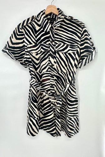 Banana Republic Linen Zebra Stripe Romper