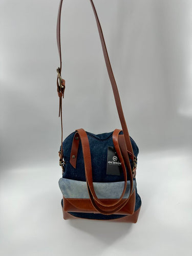 Noujica Denim and Leather Backpack