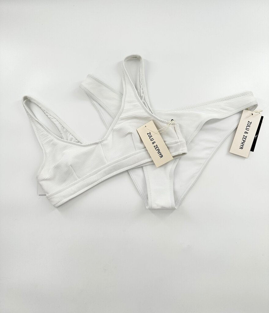 Zulu & Zephyr ribbed Bralette bikini top NWT