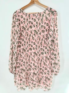 Aritzia Wilfred ribbed floral dress long sleeve