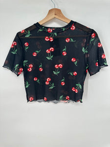 Zaful Mesh Cherry tee