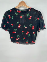 Load image into Gallery viewer, Zaful Mesh Cherry tee
