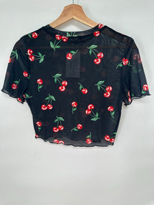 Zaful Mesh Cherry tee