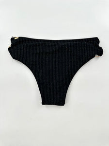Santemare Two Pc Bikini Black and Gold Metallic