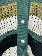 Load image into Gallery viewer, Zara Crocheted Short Sleeve Buttoned Striped Sweater