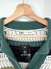 Load image into Gallery viewer, Zara Crocheted Short Sleeve Buttoned Striped Sweater