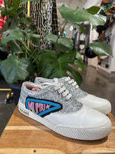 Load image into Gallery viewer, Miu Miu silver sequin glitter lace up sneakers