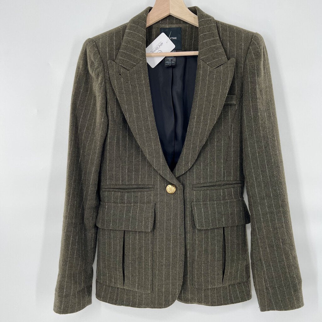Smythe wool green pin stripe blazer