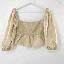 Load image into Gallery viewer, Faithfull the Brand linen puff sleeve crop top
