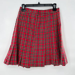Vintage pleated plaid mini skirt