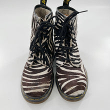 Load image into Gallery viewer, Dr. Martens zebra print pony hair boots