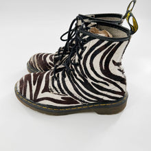 Load image into Gallery viewer, Dr. Martens zebra print pony hair boots