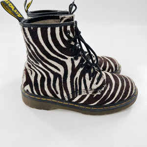 Dr. Martens zebra print pony hair boots
