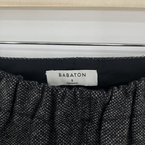 Aritzia Babaton grey check wool trousers with elastic cuff