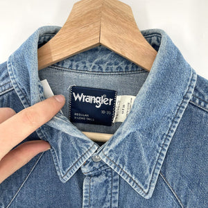 Vintage Wrangler 90's denim snap button down shirt