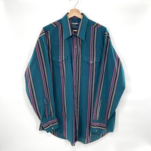 Vintage 90's Wrangler striped button down shirt